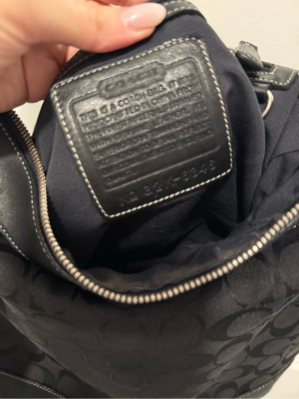 Coach Black Signature Shoulder Hobo Bag